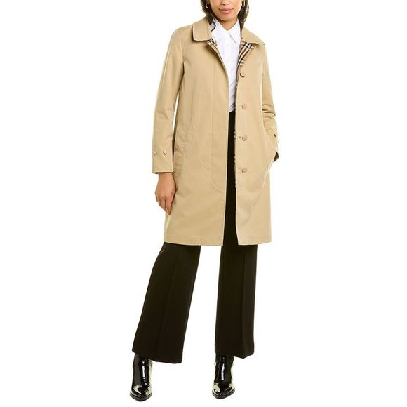 Burberry Womens Reversible Vintage Check Car Coat, Brown - Picture 4 of 5